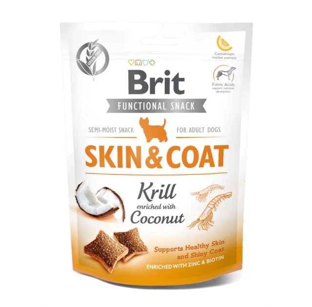 Ласощі Brit Care Skin & Coat, для собак, криль з кокосом, 150 г