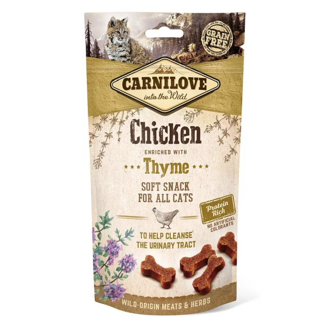 Лакомство Carnilove Cat Semi Moist Snack, для кошек, курица, тимьян, 50 г