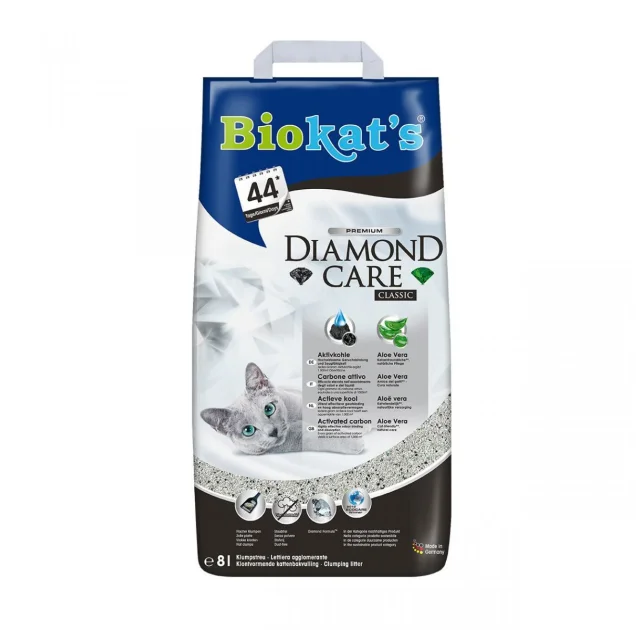 Наполнитель Biokats DIAMOND CARE CLASSIC, для кошачьего туалета, 8 л