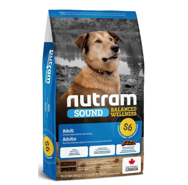 Сухий корм S6 Nutram Sound Balanced Wellness Adult для дорослих собак, з куркою і коричневим рисом, 11.4 кг