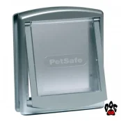 Пластикові двері PetSafe для собак і котів до 7 кг, для вхідних дверей, сіра, 23.6×19.8 см
