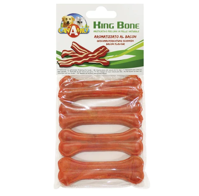 Кость Croci King Bone Bacon для собак, 10 см, 35 г, 4 шт