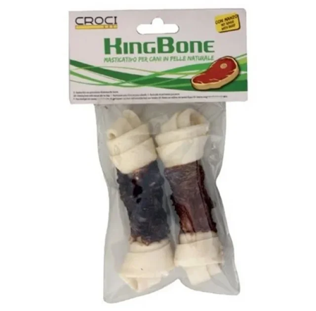 Кость Croci King Bone Beef для собак, узловая, с говядиной, 11 см, 20 г, 2 шт/уп, цена за упаковку