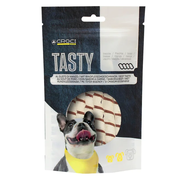 Лакомство витой стик Croci Tasty для собак, утка с треской, 80 г, 12 пач./уп, цена за пачку
