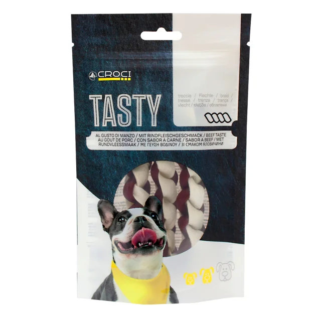 Лакомство косичка Croci Tasty для собак, с говядиной, 80 г, 8 пач./уп, цена за пачку