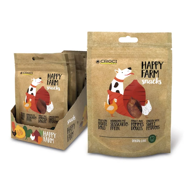 Лакомство мясное Croci Happy Farm, для собак, картофель с курицей, 80 г, 12 пач/уп, цена за 1 пачку