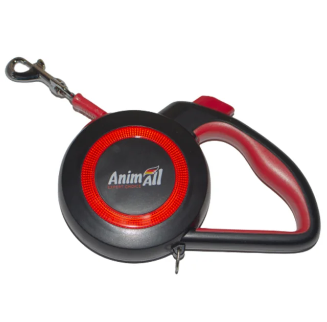 Повідець-рулетка AnimAll Reflector для собак вагою до 15 кг, 3 м, червоно-чорна