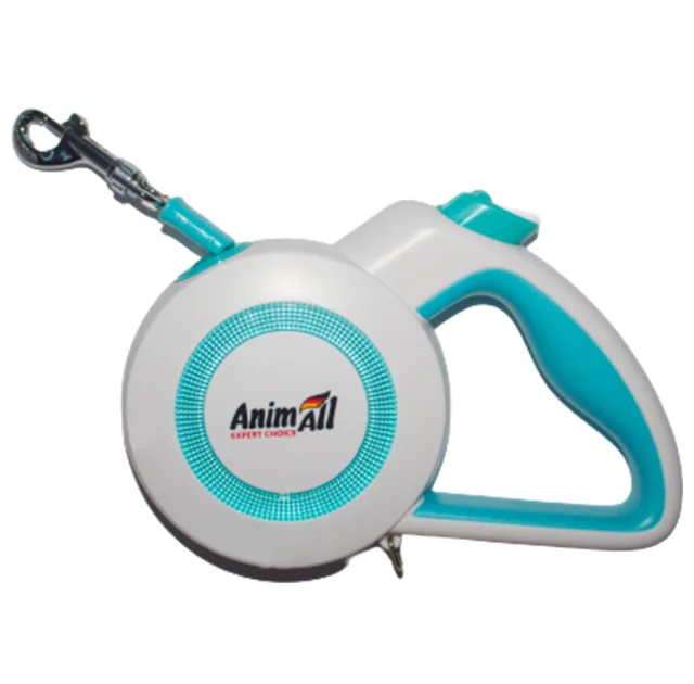 Повідець-рулетка AnimAll Reflector для собак вагою до 25 кг, 5 м, блакитно-біла