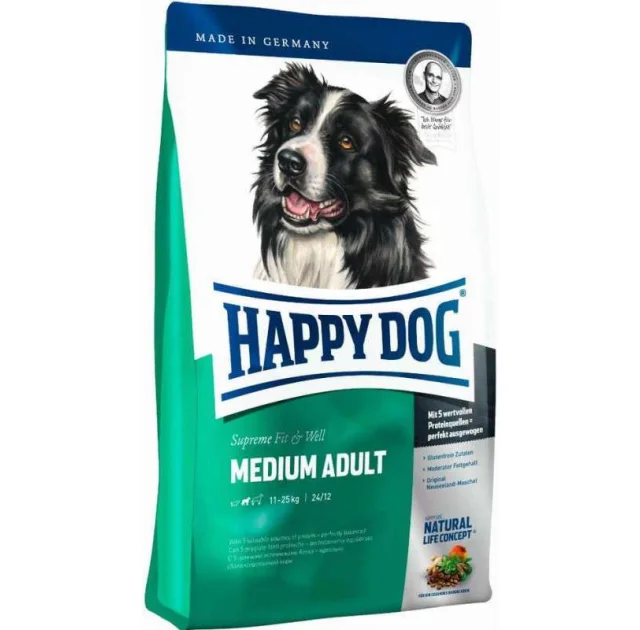 Сухий корм Happy Dog Fit & Well Medium Adult для дорослих собак середніх порід, 4 кг