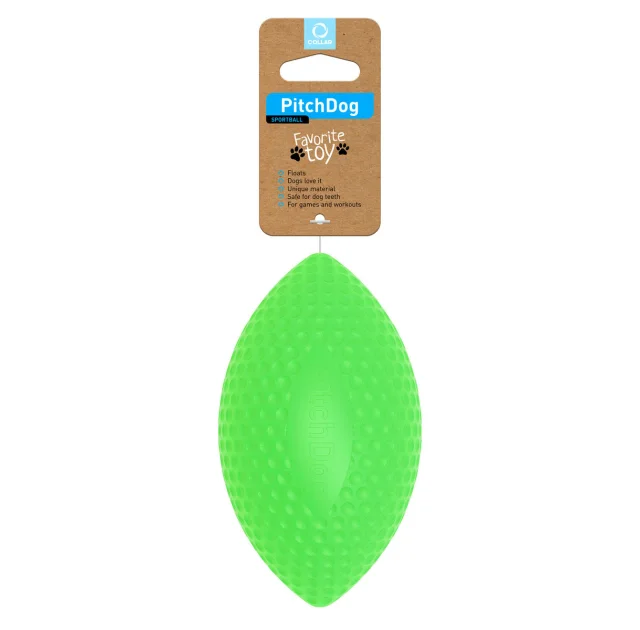 Игровой мяч для апортировки PitchDog для собак, 15×9 см, салатовый
