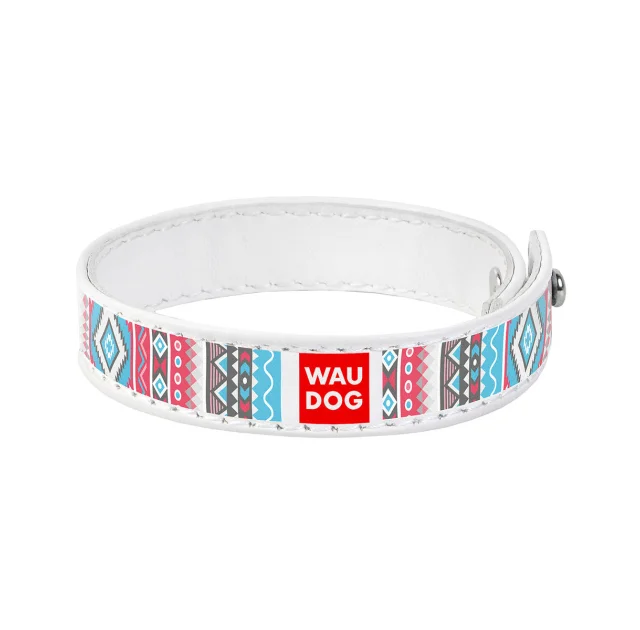 Браслет WAUDOG Design,  с рисунком "Этно", ширина 15 мм, длина 18-20 см, белый