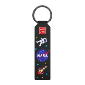 Брелок WAUDOG Design,  с рисунком "NASA", ширина 20 мм, длина 95 мм, черный