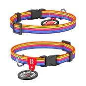 Ошейник WAUDOG Nylon с QR паспортом, рисунок "Линия" ширина 10 мм, длина 20-30 см