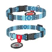Ошейник WAUDOG Nylon с QR паспортом, рисунок "Этно" ширина 10 мм, длина 20-30 см