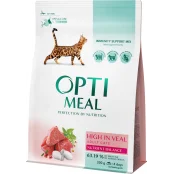 Сухий корм Optimeal для дорослих котів, з телятиною, 200+100 г