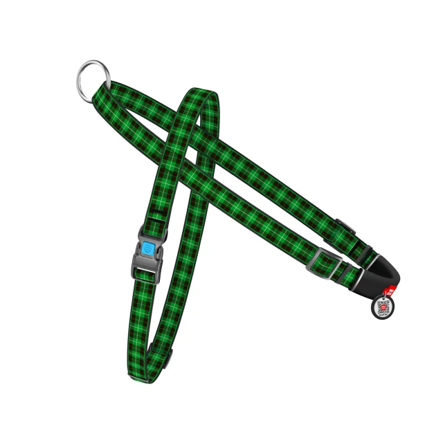 Шлея с ручкой Waudog Nylon для собак, с QR паспортом, зеленый, размер L, 25 мм, 60-80/70-100 см