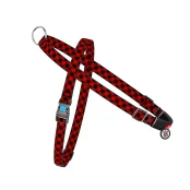 Шлея с ручкой Waudog Nylon для собак, с QR паспортом, красный, размер S, 15 мм, 40-55/45-60 см