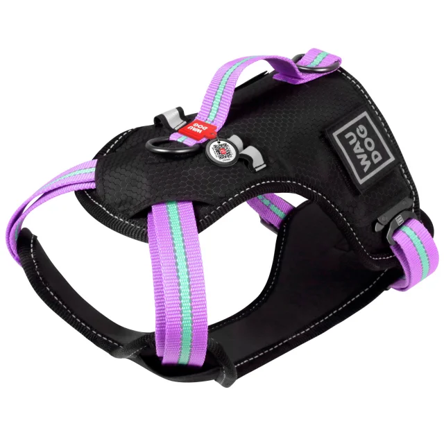 Шлея Waudog Nylon для собак, безопасная, фиолетовый, 20 мм, размер S, 35-60 см, 55-65 см