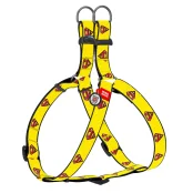 Шлея Waudog Nylon для собак, с QR паспортом, рисунок Супермен 2, желтый, 10 мм, 28-40 см