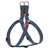 Шлея Waudog Nylon для собак, с QR паспортом, рисунок Супермен Лого, синий, 25 мм, 60-90 см