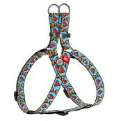 Шлея Waudog Nylon для собак, з QR паспортом, малюнок Супермен, блакитний, 20 мм, 50-80 см