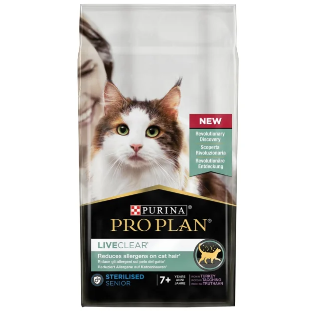 Сухой корм Purina Pro Plan LiveClear Sterilised Senior 7+ для кошек старше 7 лет, с индейкой, 1.4 кг