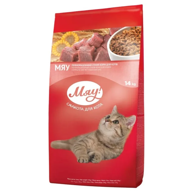 Сухий корм Мяу для котів, з печінкою, 400 г