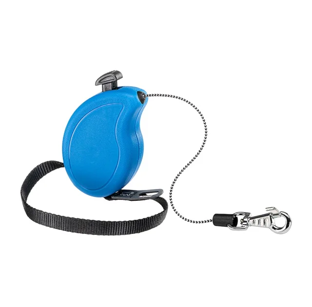 Рулетка-поводок Ferplast Flippy One Cord Mini для собак, со шнуром, голубой, 9.2×2.7×6 см
