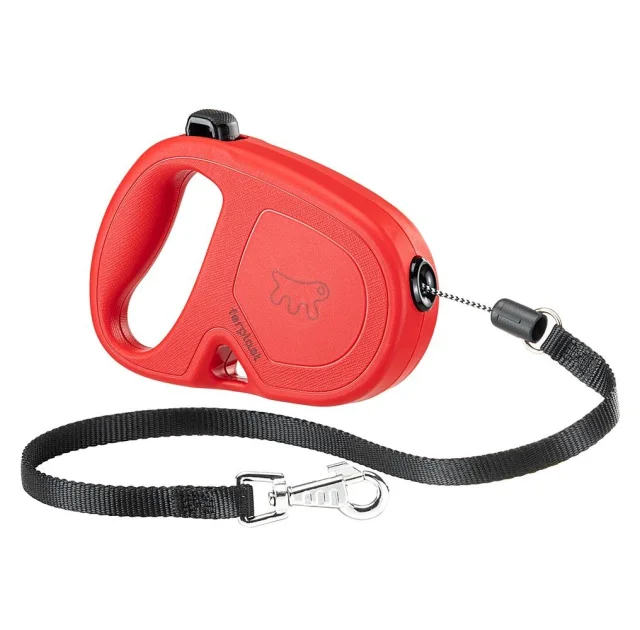 Рулетка-поводок Ferplast Flippy One Cord для собак, со шнуром, размер S, красный, 14.7×3×10 см