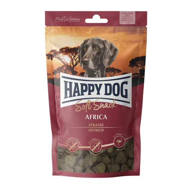 Лакомство Happy Dog SoftSnack Africa для собак, со страусом и картошкой, 100 г