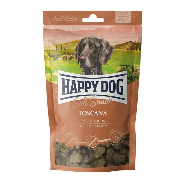 Лакомство Happy Dog SoftSnack Toscana для собак, с уткой и лососем, 100 г