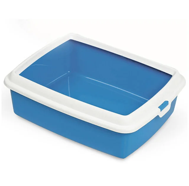 Туалет MPS Hydra Mini Blue для кошек, с рамкой, голубой, 43×31×12 см