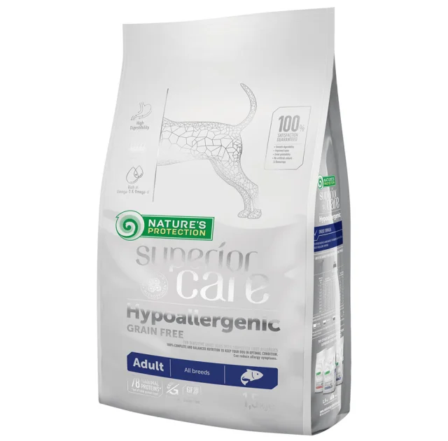 Сухой корм Nature's Protection Hypoallergenic Grain Free Adult для собак, гипоаллергенный, 1.5 кг
