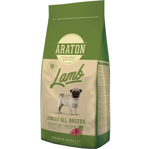 Сухий корм Araton Lamb Junior All Breeds для цуценят, з ягням, птицею і рисом, 3 кг