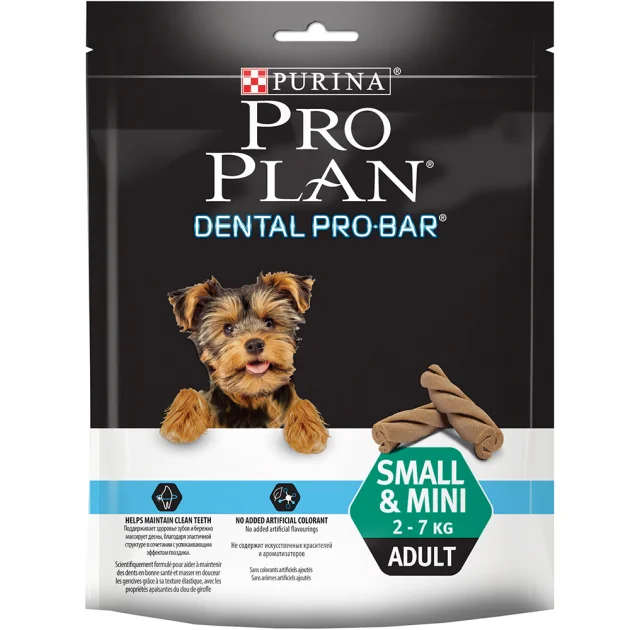 Лакомство Purina Pro Plan Dental Pro-Bar для поддержания здоровья полости рта собак малых пород, 150 г
