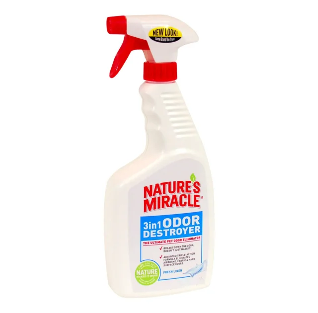 Уничтожитель запахов Nature's Miracle 3in1 Odor Destroyer с ароматом свежего белья, спрей, 710 мл