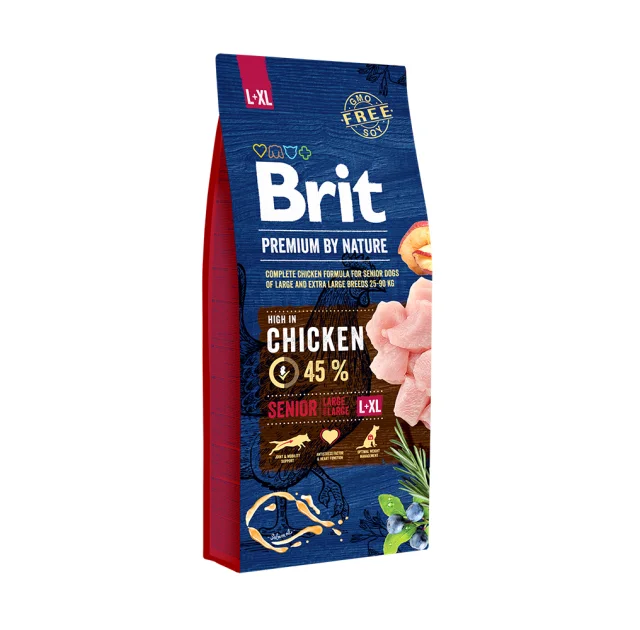 Сухой корм Brit Premium Dog Senior L+XL, для собак, 3 кг