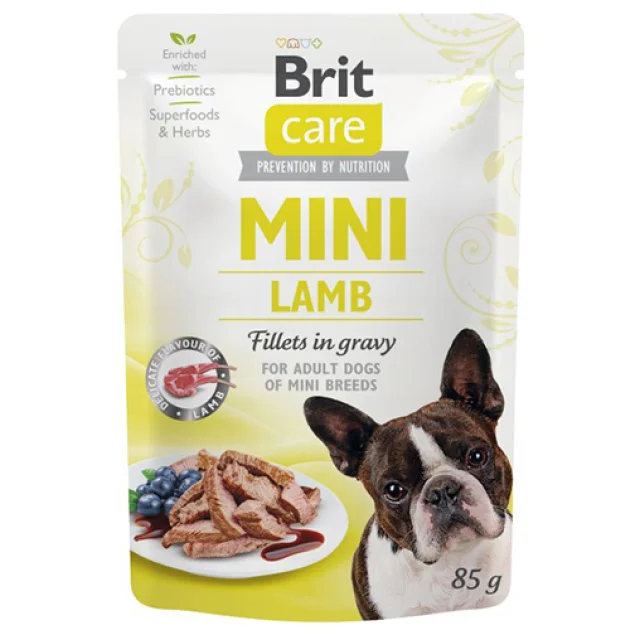 Влажный корм Brit Care Mini pouch, для собак ,филе ягнёнка в соусе, 85 г