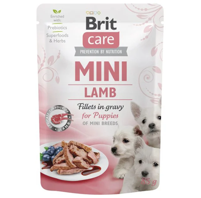 Влажный корм Brit Care Mini pouch, для щенков, филе ягнёнка в соусе, 85 г