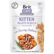 Вологий корм Brit Care Cat pouch, для кошенят, філе лосося в желе, 85 г