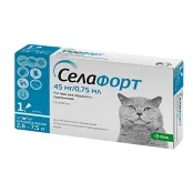 Краплі KRKA Селафорт від бліх, кліщів і гельмінтів для котів вагою 2.6-7.5 кг, 1 піпетка(відкл)