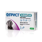 Краплі KRKA Фіпріст комбо від бліх і кліщів для собак вагою 40-60 кг, 4.02 мл×3 піпетки