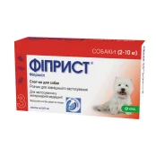 Краплі KRKA Фіпріст спот он від бліх і кліщів для собак вагою 2-10 кг, 0.67 мл×3 піпетки