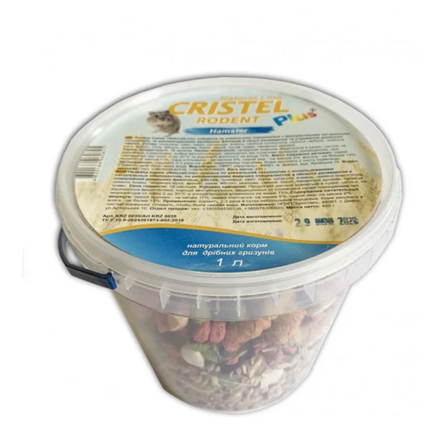 Корм Hamster "Natural Line Plus" для хом'яків і дрібних гризунів, 400 г, відро 1 л