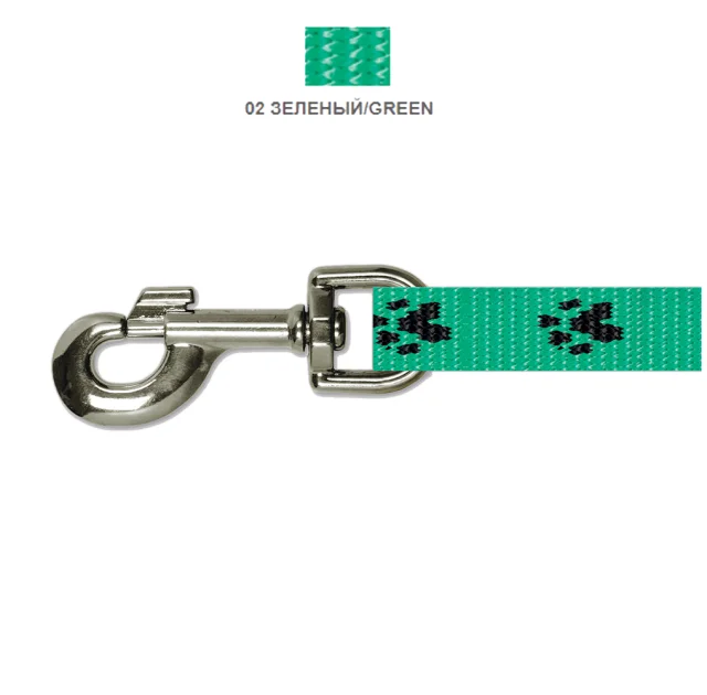 Поводок Cristel для собак, нейлон, 25 мм / 3 м, зелёный