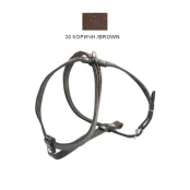 Шлея Cristel для собак, шкіра зеніт, прошита, 12 мм / 32 см / 38-48 см, коричневий