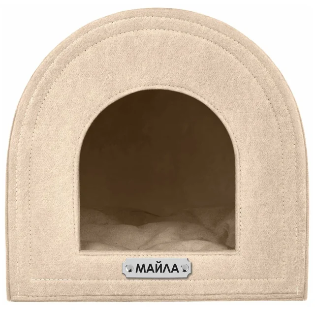 Домик BronzeDog для кошек и собак, бежевый, 55×55×55 см