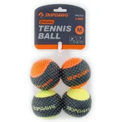 Набір м'ячів для собак BronzeDog Skipdawg tennis ball, з пищалки, 4 штуки по 6.4 см