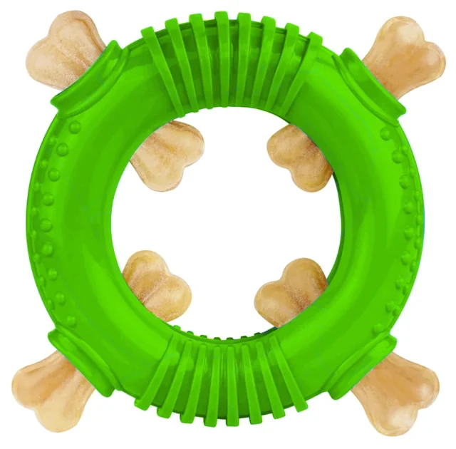 Игрушка-кольцо для собак BronzeDog Smart Ring, мотивационная, синий, 16×3 см