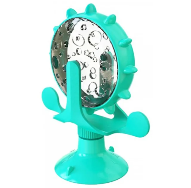 Игрушка-кормушка для кошек BronzeDog PetFun, на присоске, ментоловый, 14×17 см